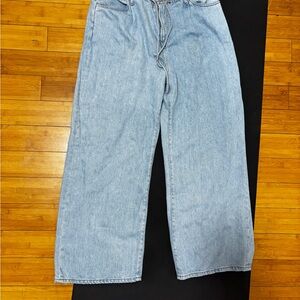 Frame Denim Super Drape Drawstring Jeans in Light Blue